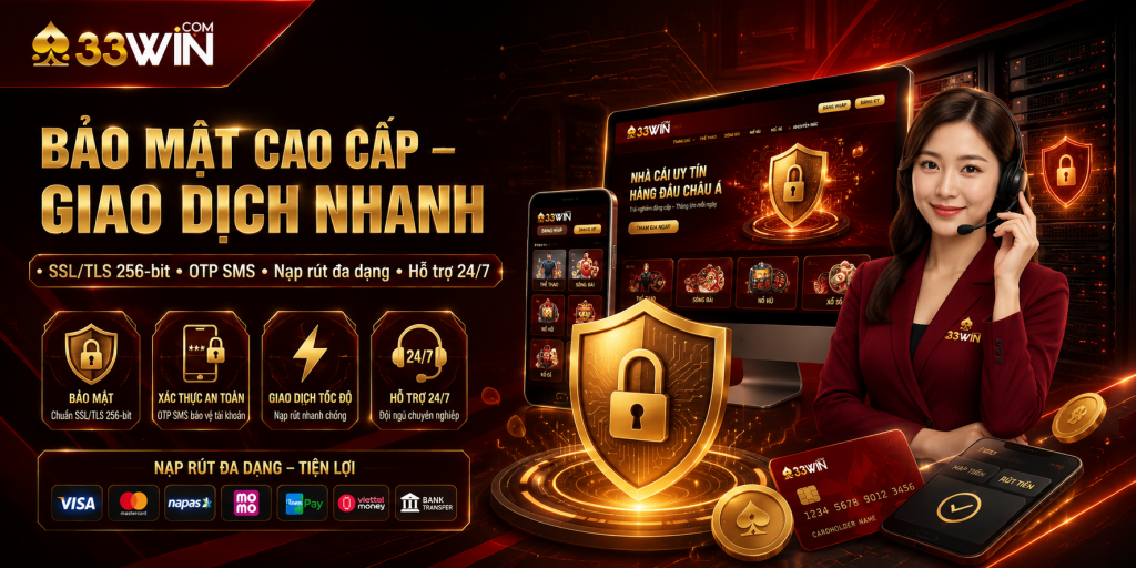 Trang Chủ 33WIN – Link 3333win.kim Chính Thức – Tải APP Miễn Phí 12 Công nghệ bảo mật đa tầng bảo vệ người dùng